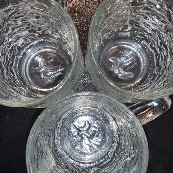 Princess House Crystal Fantasia Coffee Mugs Set of 4 4”H